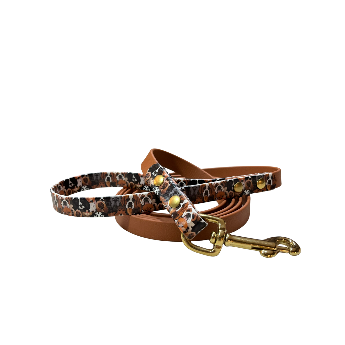 Palomine Lines Designer BioThane Dog Leash 5/8 in — All Dogs/Brown